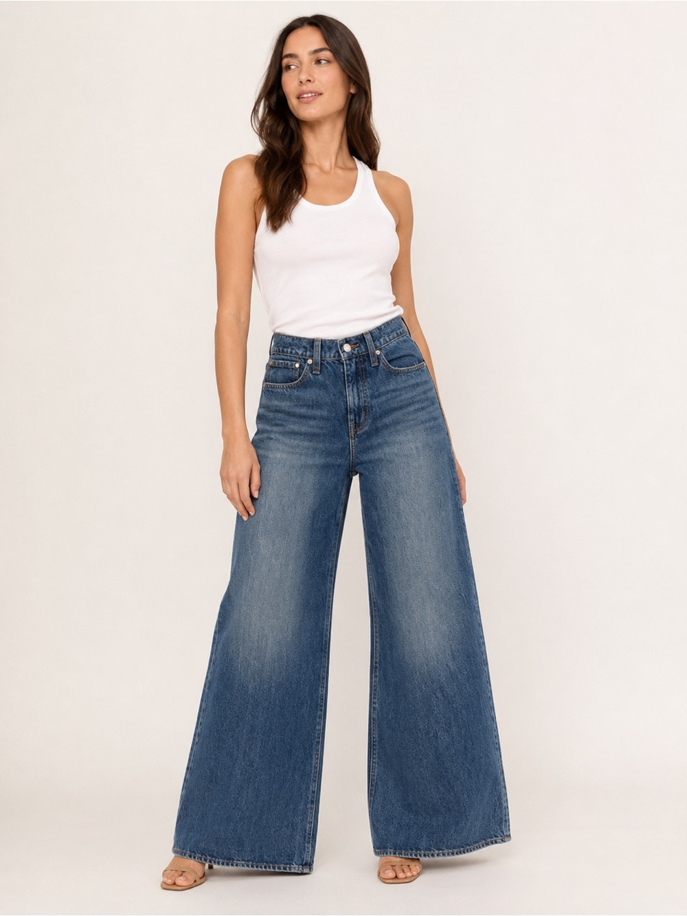 Madewell High-Rise Super Wide Leg Desota Wash Women's Jeans SZ 25P